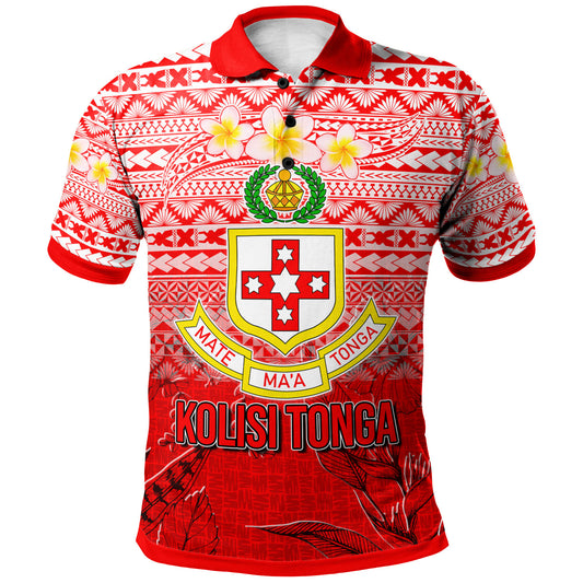 Tonga Custom Personalised Polo Shirt - Kolisi Tonga With Tropical Flowers