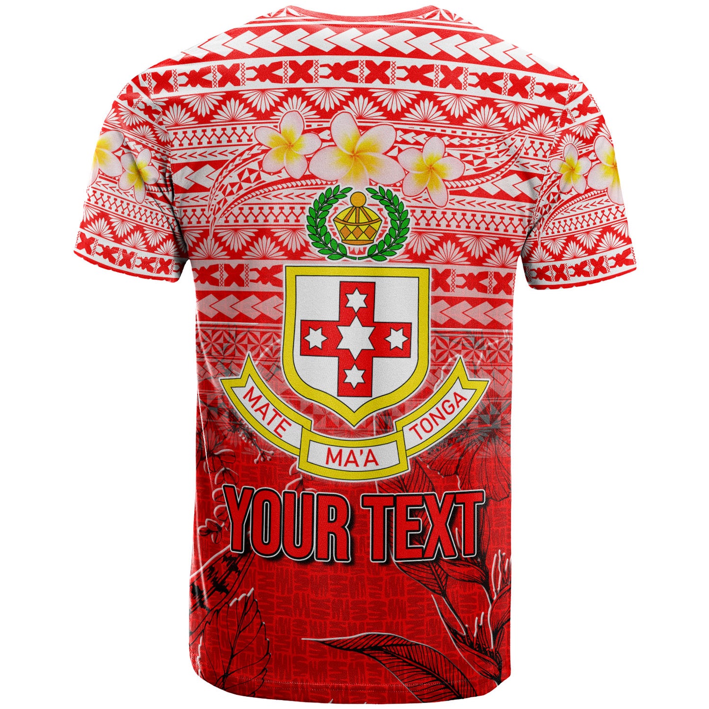 Tonga Custom Personalised T-Shirt - Kolisi Tonga With Tropical Flowers