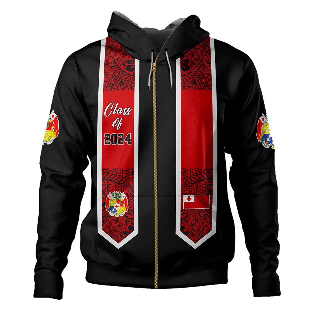 Tonga Hoodie Custom Flag Polynesia Tribal Grad Style