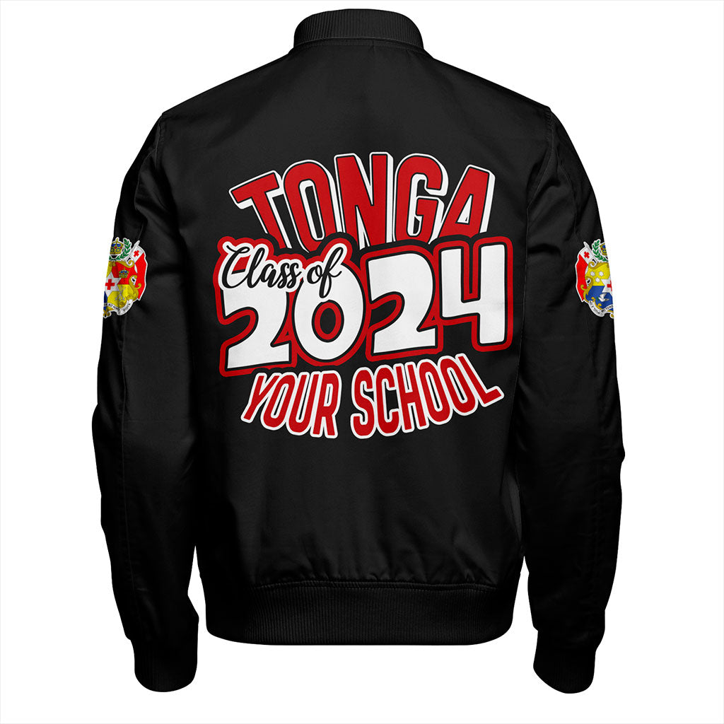 Tonga Bomber Jacket Custom Flag Polynesia Tribal Grad Style