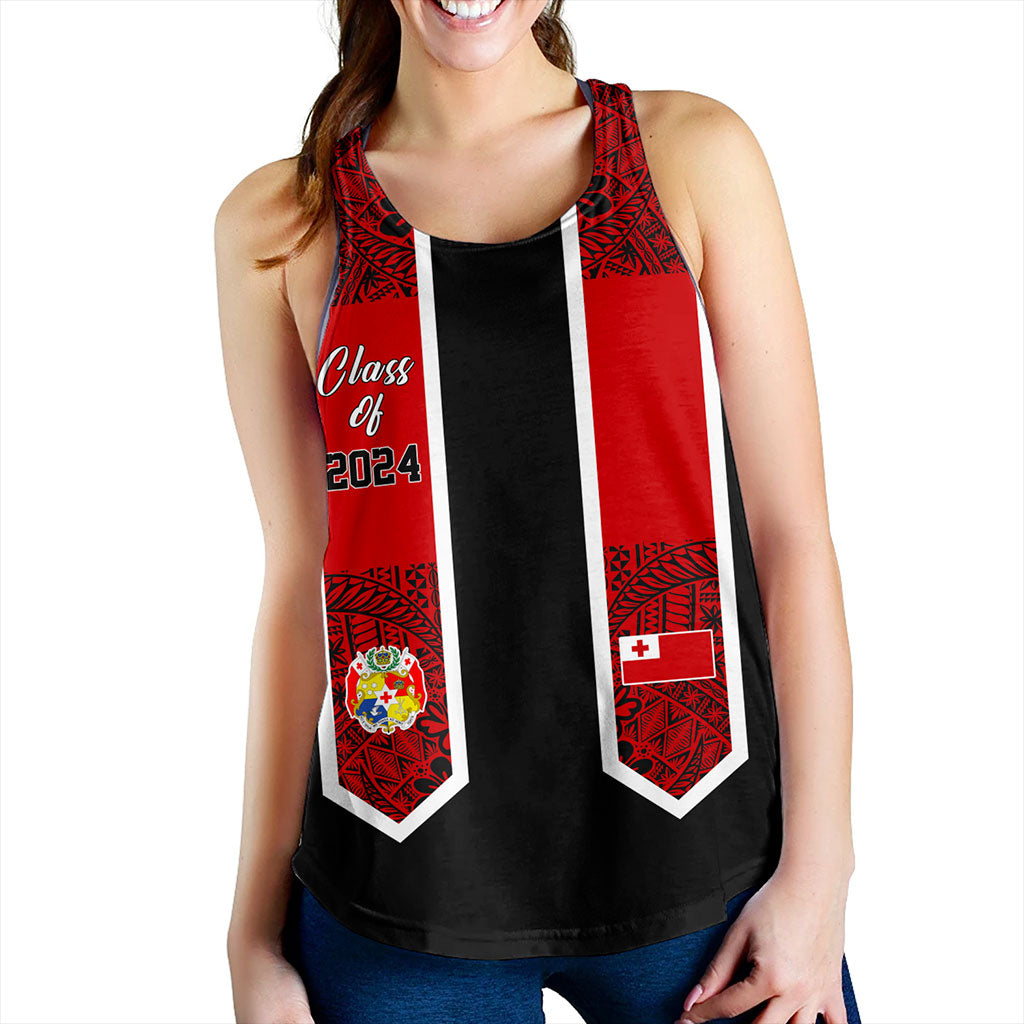 Tonga Women Tank Custom Flag Polynesia Tribal Grad Style