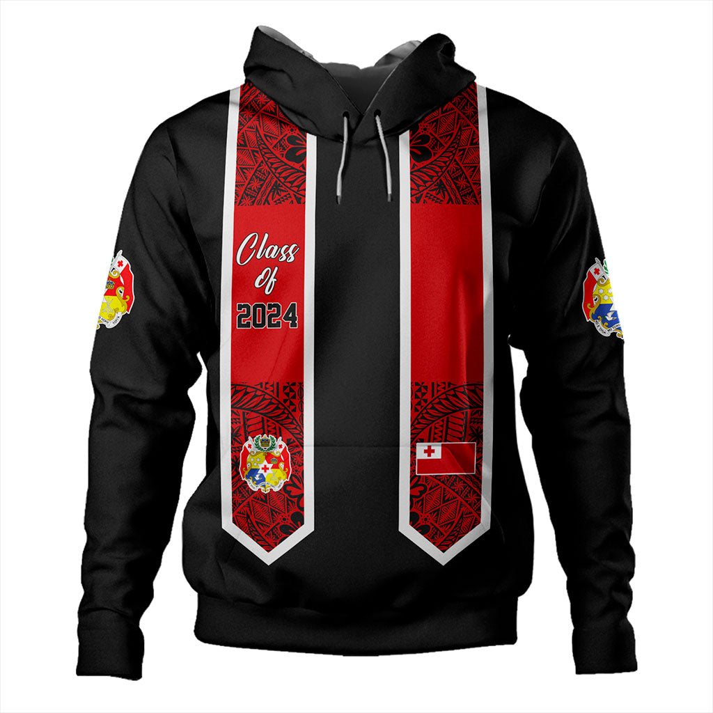 Tonga Hoodie Custom Flag Polynesia Tribal Grad Style