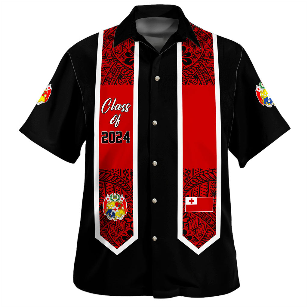 Tonga Hawaiian Shirt Custom Flag Polynesia Tribal Grad Style