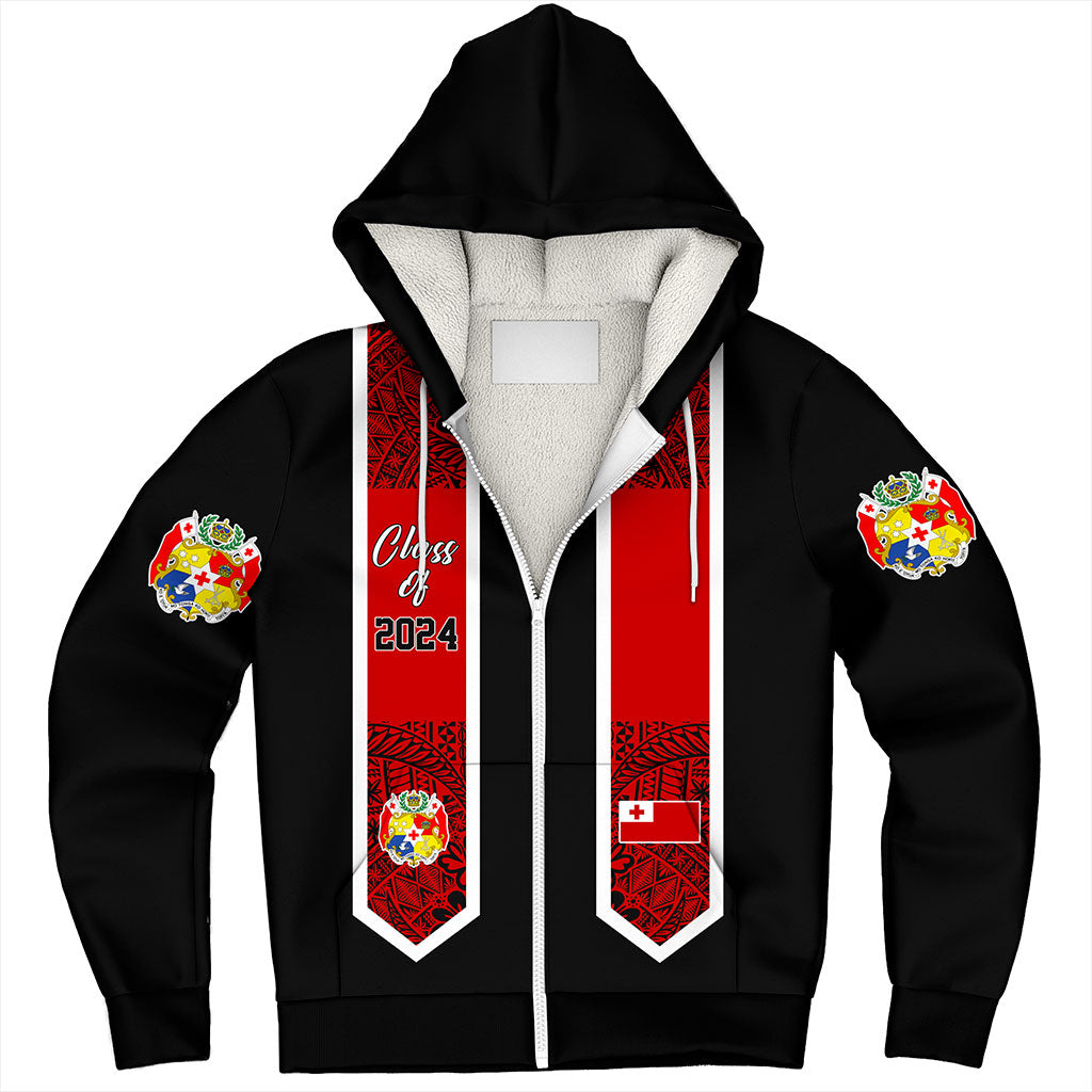Tonga Sherpa Hoodie Custom Flag Polynesia Tribal Grad Style