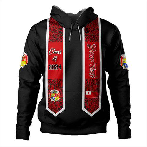 Tonga Hoodie Custom Flag Polynesia Tribal Grad Style