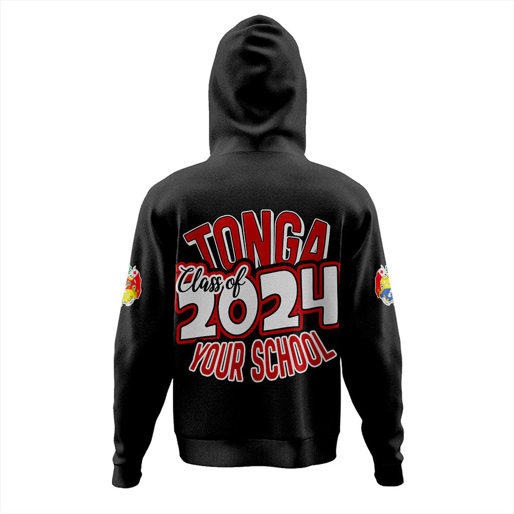 Tonga Hoodie Custom Flag Polynesia Tribal Grad Style