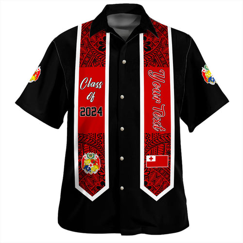 Tonga Hawaiian Shirt Custom Flag Polynesia Tribal Grad Style