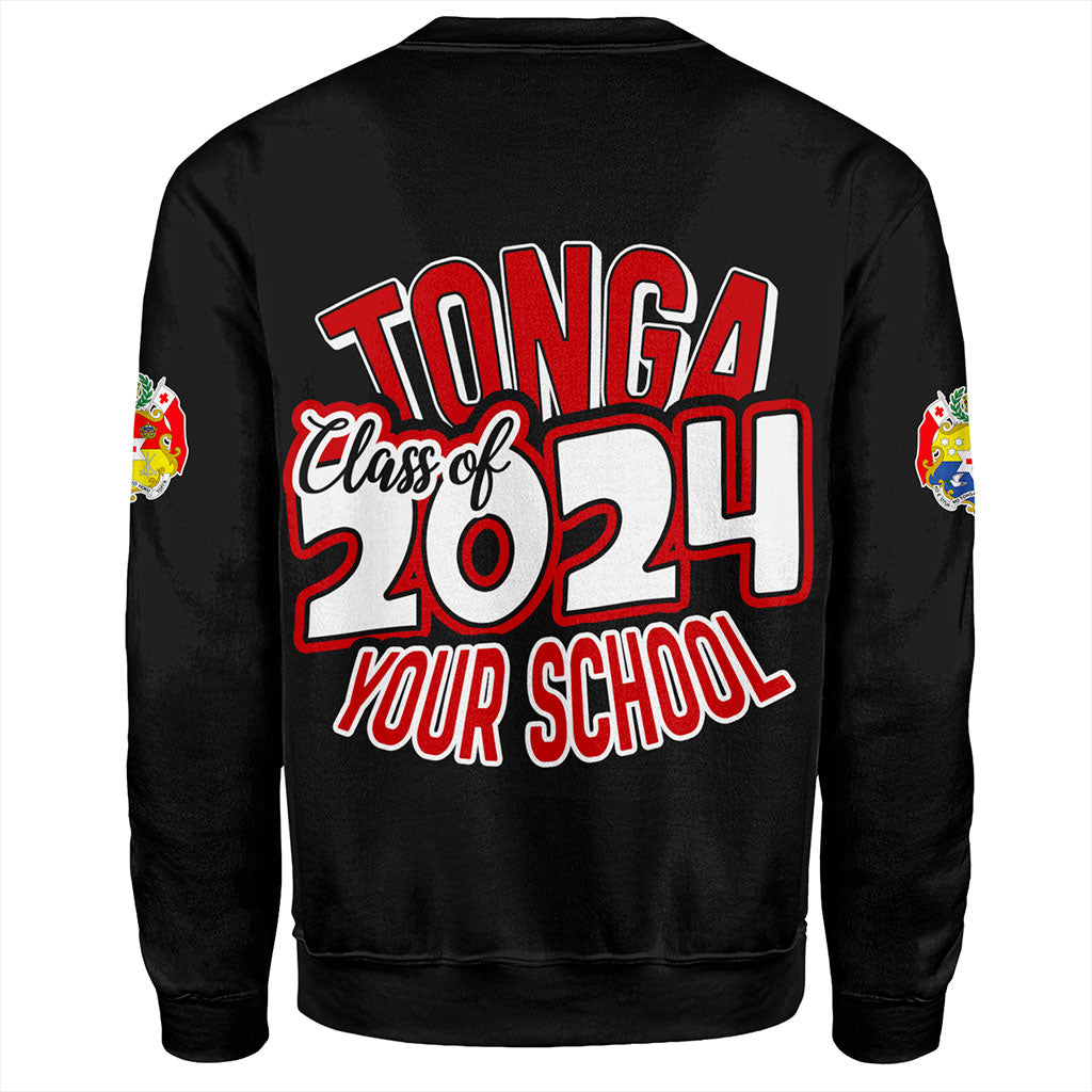 Tonga Sweatshirt Custom Flag Polynesia Tribal Grad Style