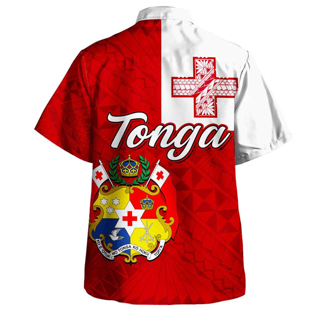 Tonga Hawaiian Shirt Flag Design With Pattern