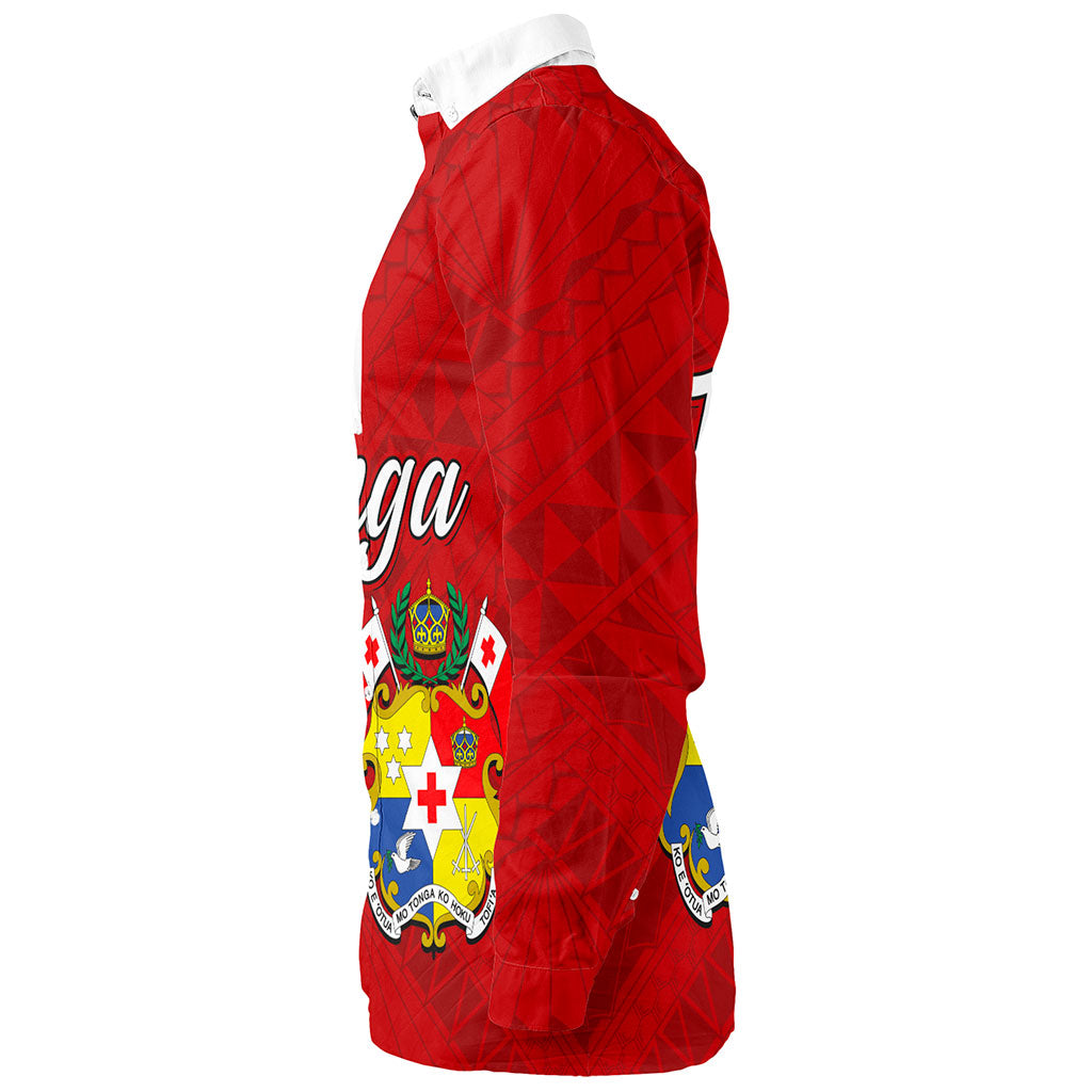 Tonga Long Sleeve Shirt Flag Design With Pattern