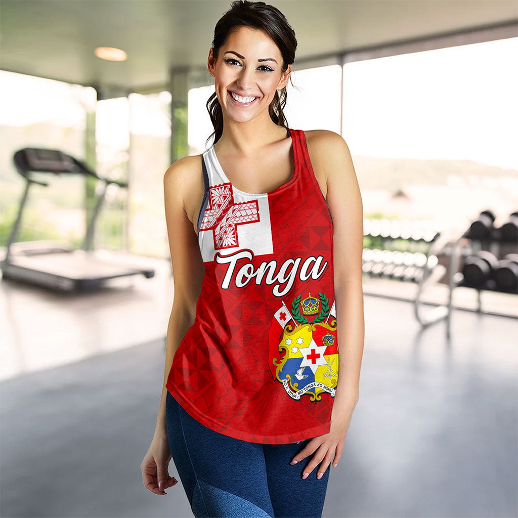Tonga Women Tank Flag Design With Pattern