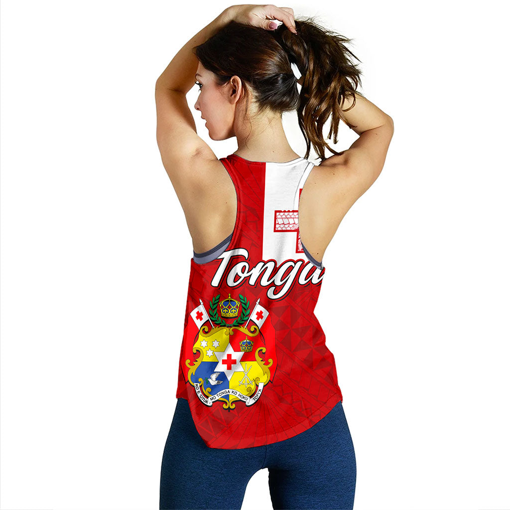 Tonga Women Tank Flag Design With Pattern