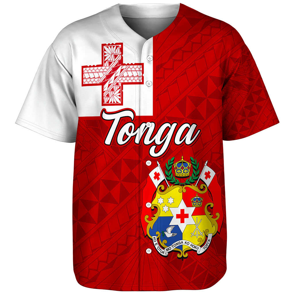 Tonga Baseball Shirt Flag Design With Pattern