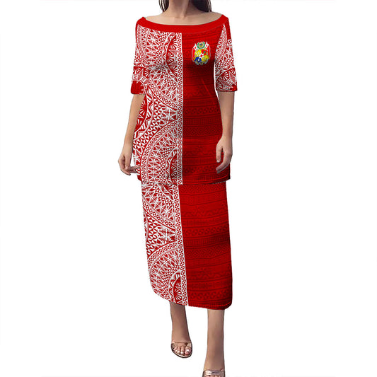 Tonga Puletasi Ngatu Traditional Half Concept