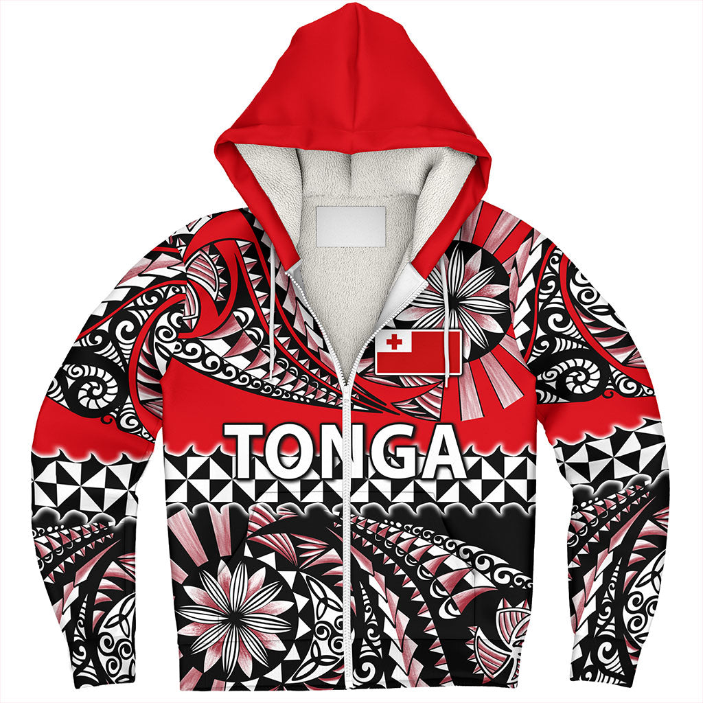 Tonga Sherpa Hoodie Polynesian Tattoo Tongan Tapa