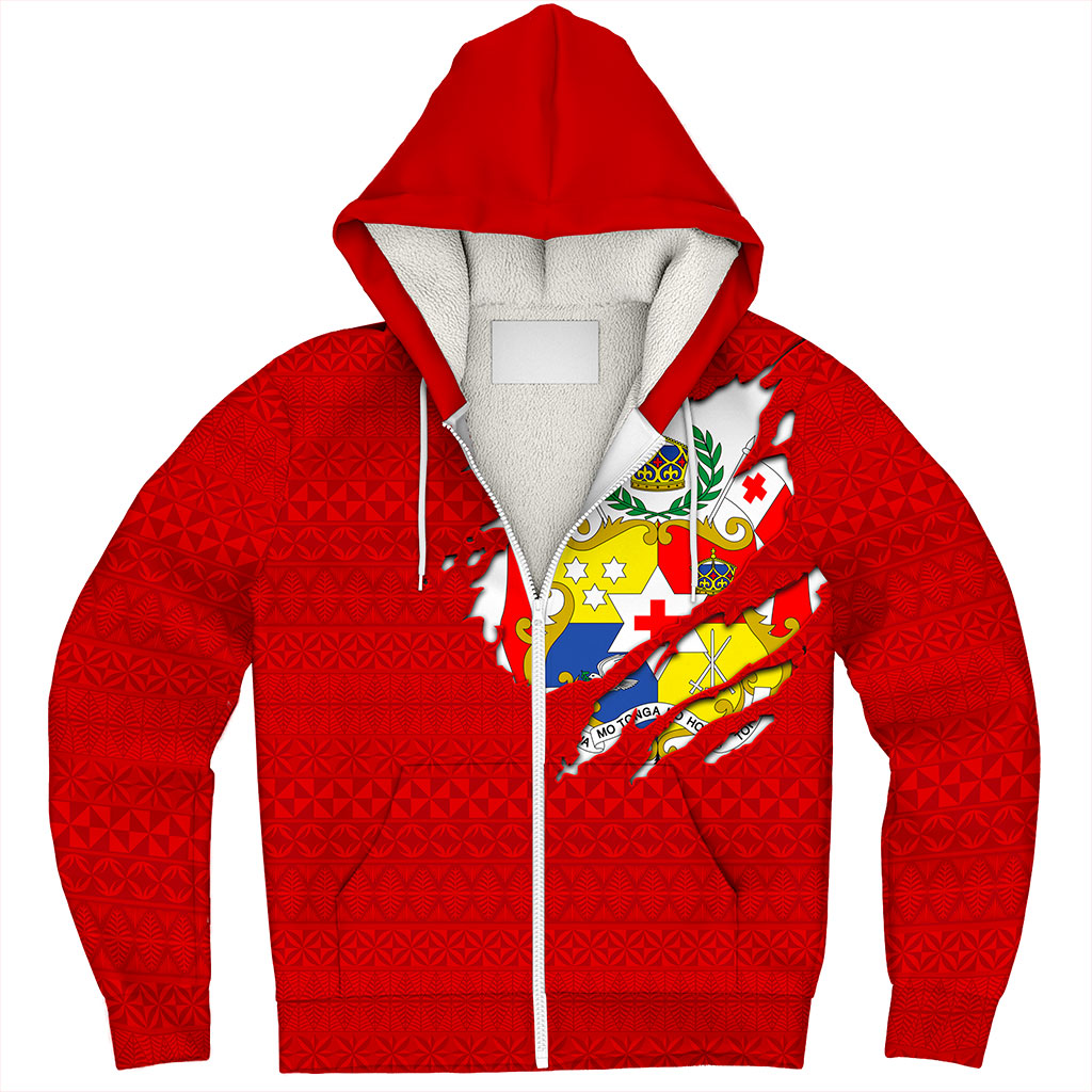 Tonga Sherpa Hoodie Ngatu Crack Style