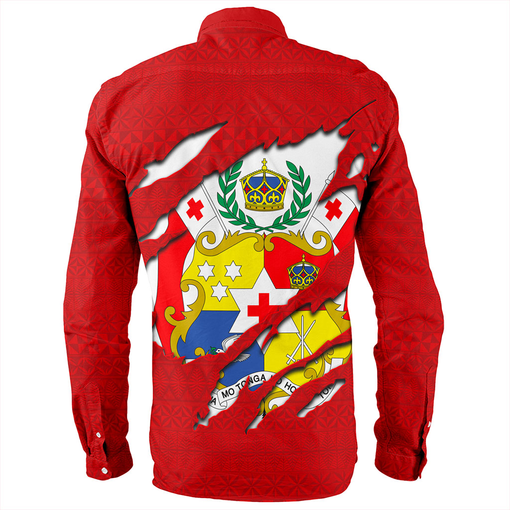 Tonga Long Sleeve Shirt Ngatu Crack Style