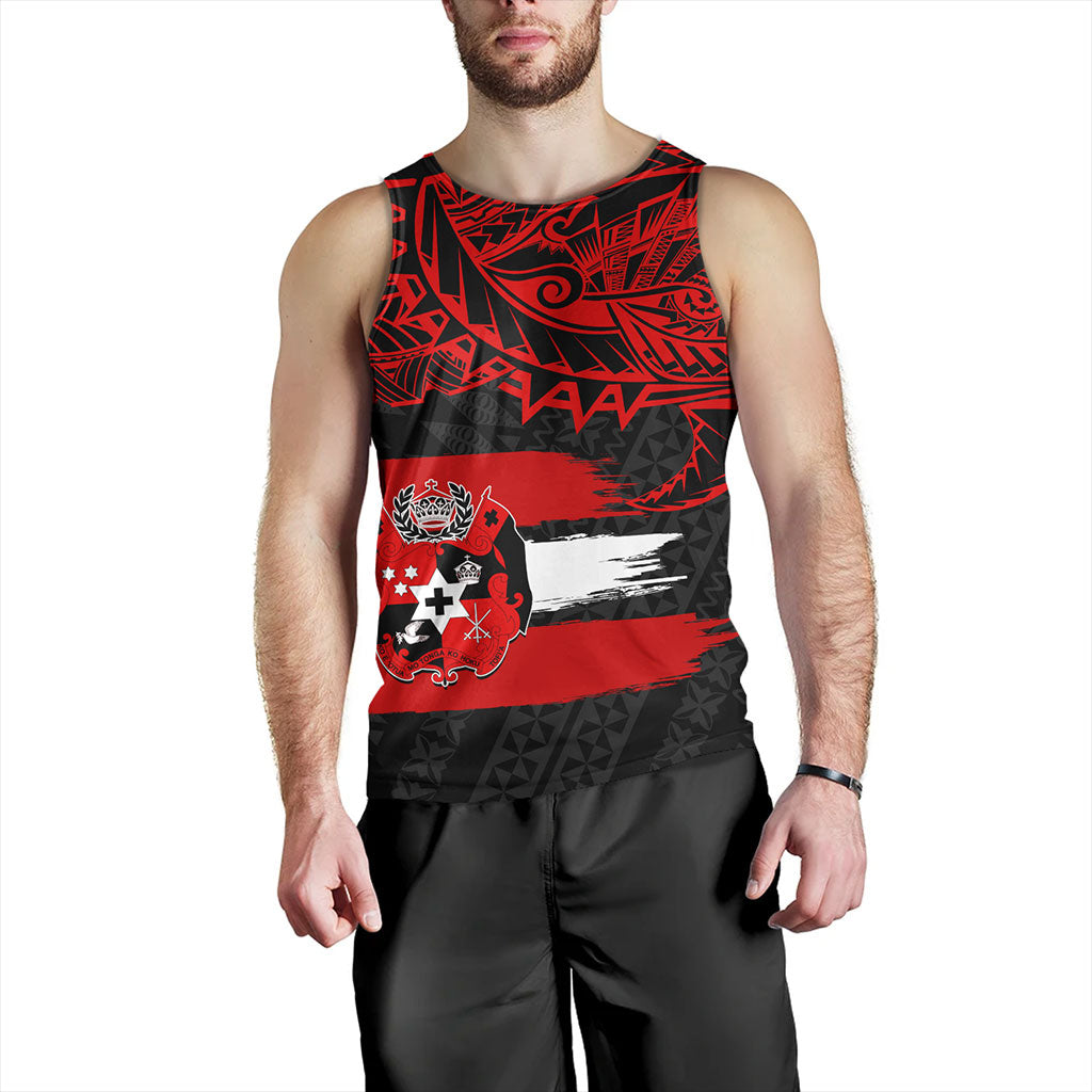 Tonga Tank Top Tribal Polynesian Grunge Flag