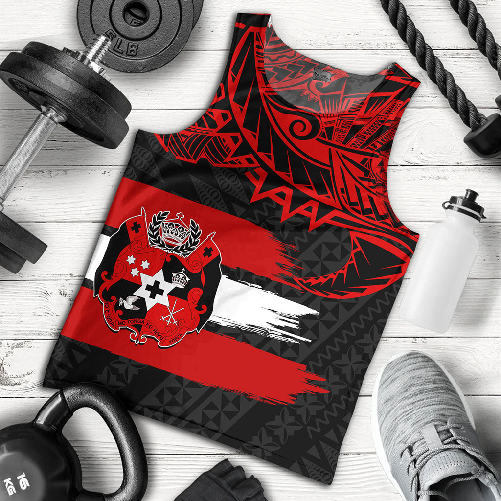 Tonga Tank Top Tribal Polynesian Grunge Flag