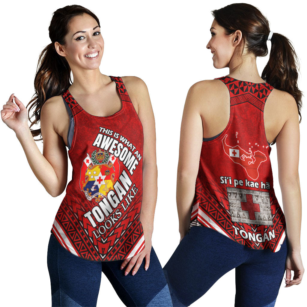 Tonga Women Racerback Tank - Awesome Tongan Patterns