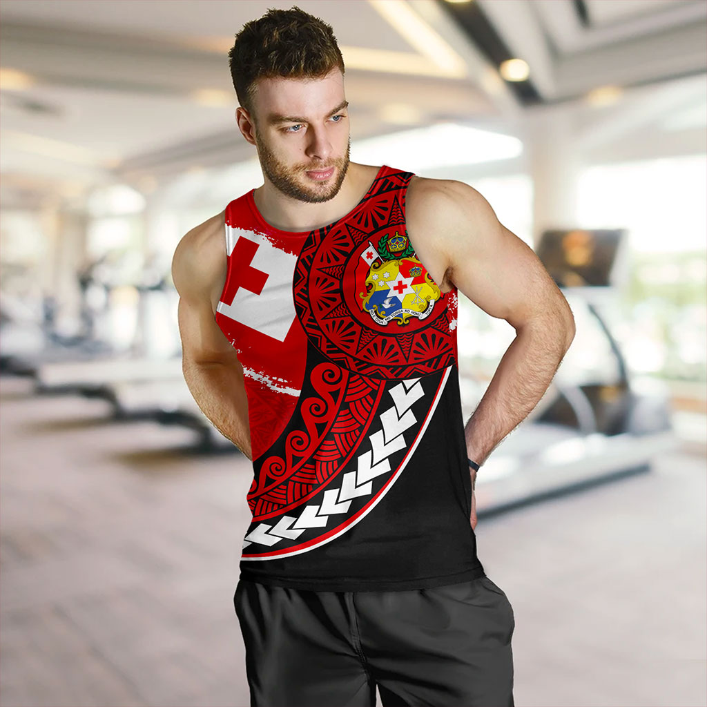 Tonga Tank Top Flag Pattern Circle Style