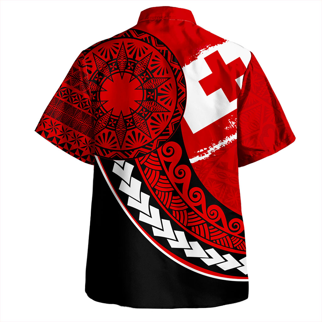 Tonga Hawaiian Shirt Flag Pattern Circle Style