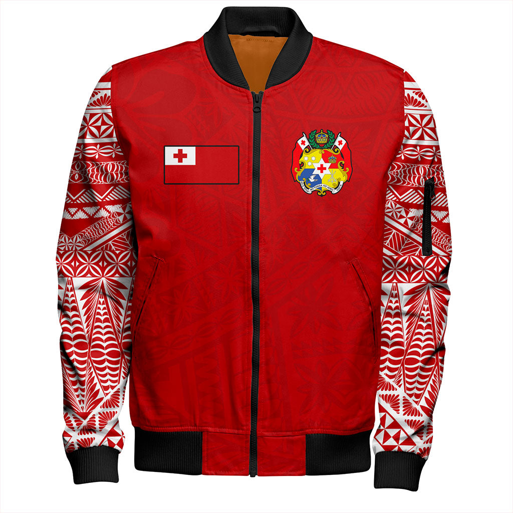 Tonga Bomber Jacket Ngatu Pattern Seal Athletic