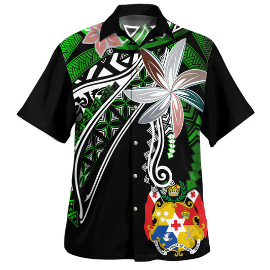 Tonga Hawaiian Shirt Custom Personalised Fanciful Forest Green