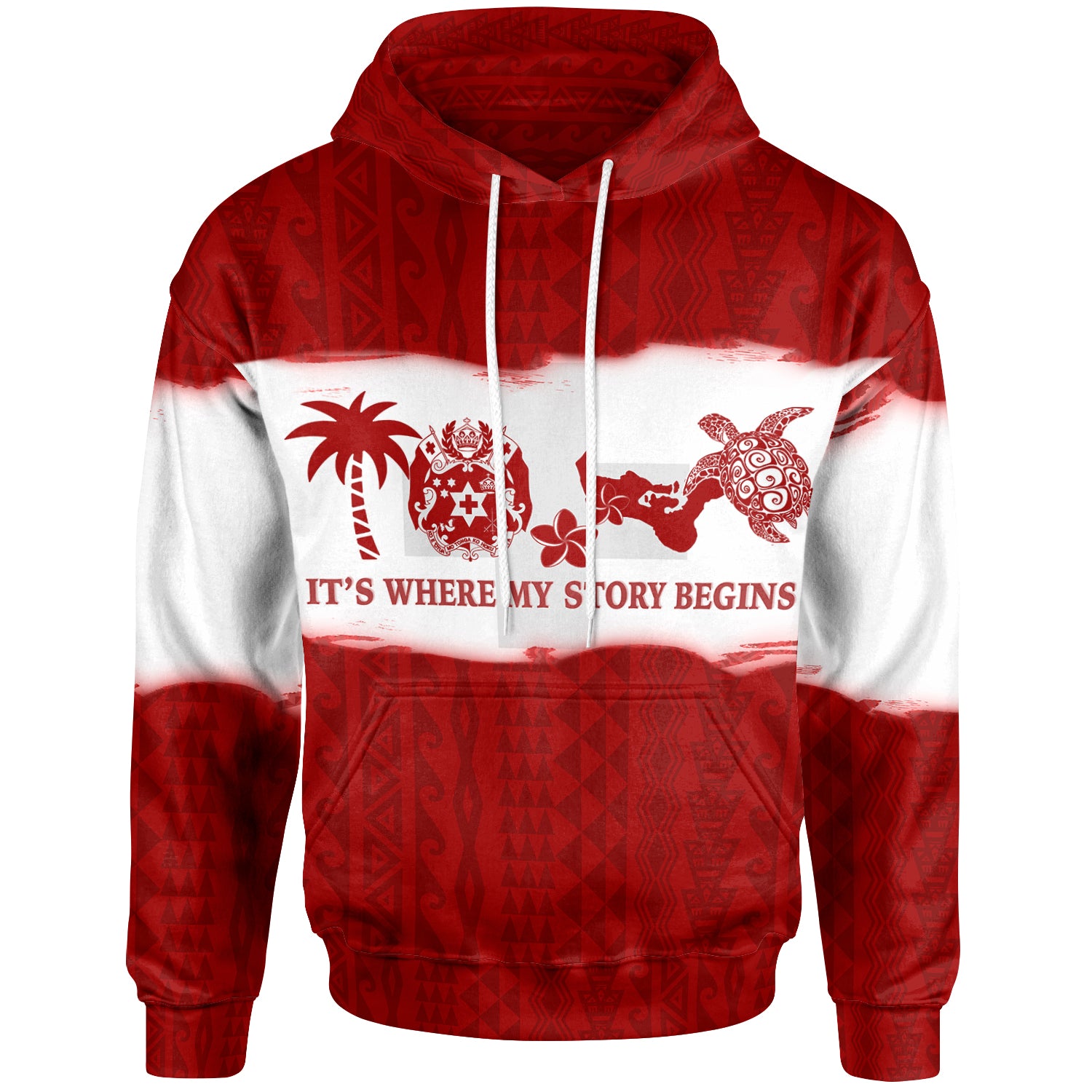 Tonga Hoodie - Tonga It's Where My Story Begins Red