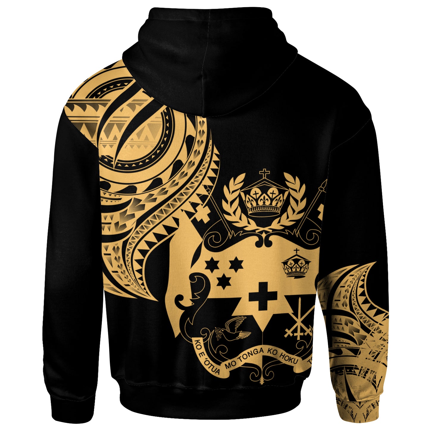 Tonga Hoodie - Tonga Tatau Gold Patterns