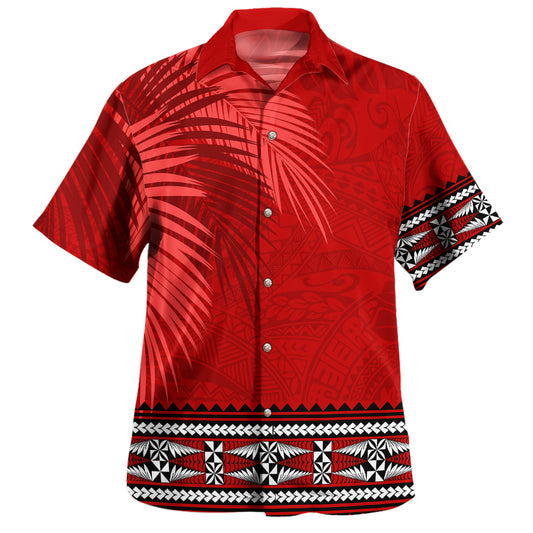 Tonga Hawaiian Shirt Ngatu Fabric Leaves