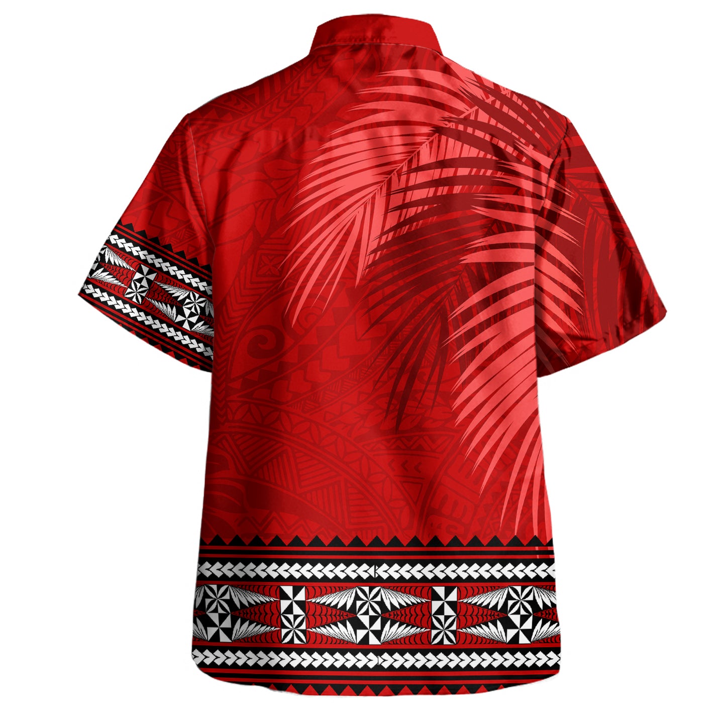 Tonga Combo Dress And Shirt Ngatu Fabric Leaves