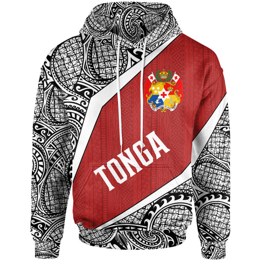 Tonga Polynesian Hoodie - Tonga Coat Of Arms Polynesian Tattoo