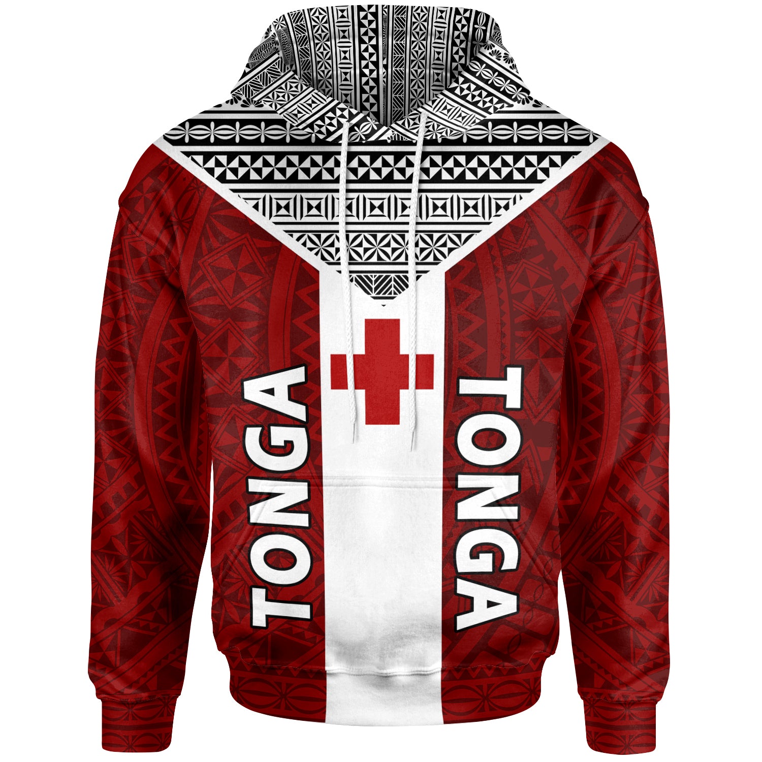 Tonga Tapa Hoodie - Tonga Flag Coat Of Arms Polynesian Tattoo