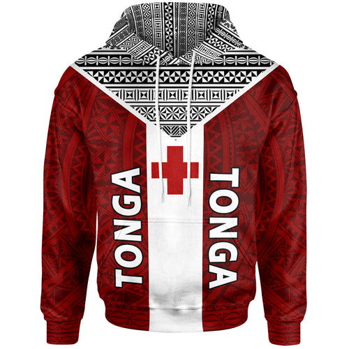 Tonga Tapa Hoodie - Tonga Flag Coat Of Arms Polynesian Tattoo