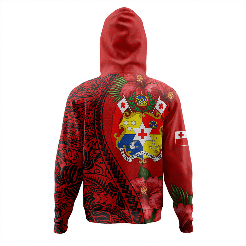 Tonga Hoodie Tribal Polynesian With Hibiscus Flower
