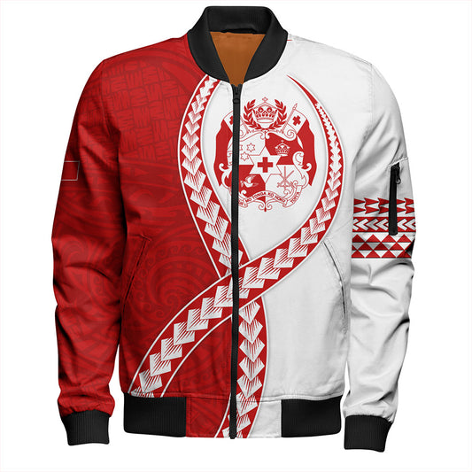 Tonga Bomber Jacket Tribal Polynesian In My Heart