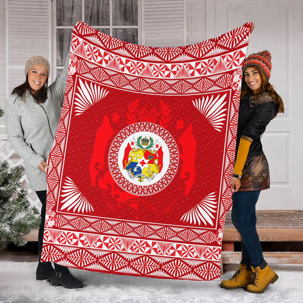 Tonga Premium Blanket Ngatu Pattern Coat Of Arms Style
