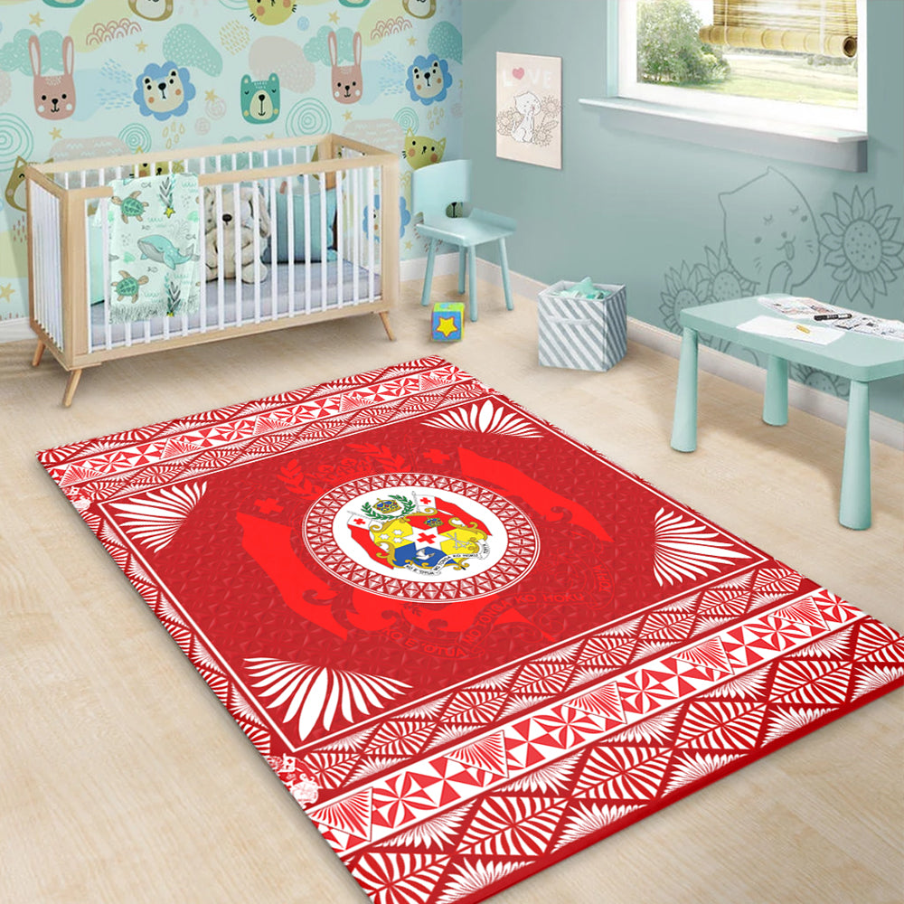 Tonga Area Rug Ngatu Pattern Coat Of Arms Style