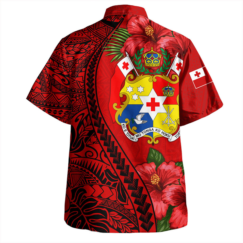 Tonga Hawaiian Shirt Tribal Polynesian With Hibiscus Flower