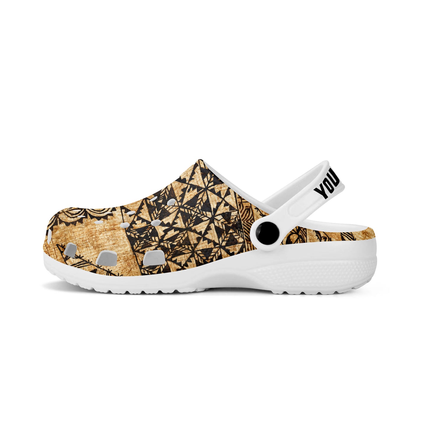Tonga Clogs Shoes Custom Text Tongan Ngatu Design