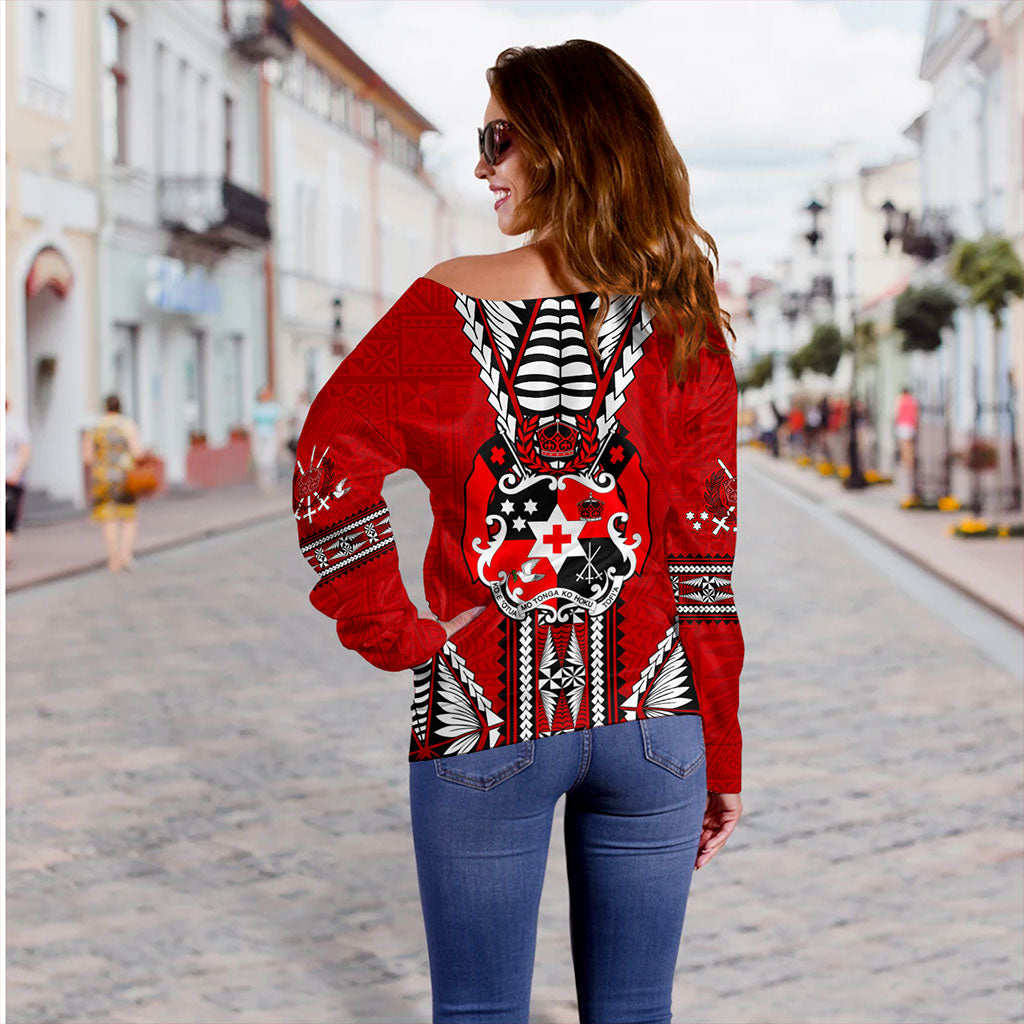 Tonga Off Shoulder Sweatshirt Traditional Tongan Piece