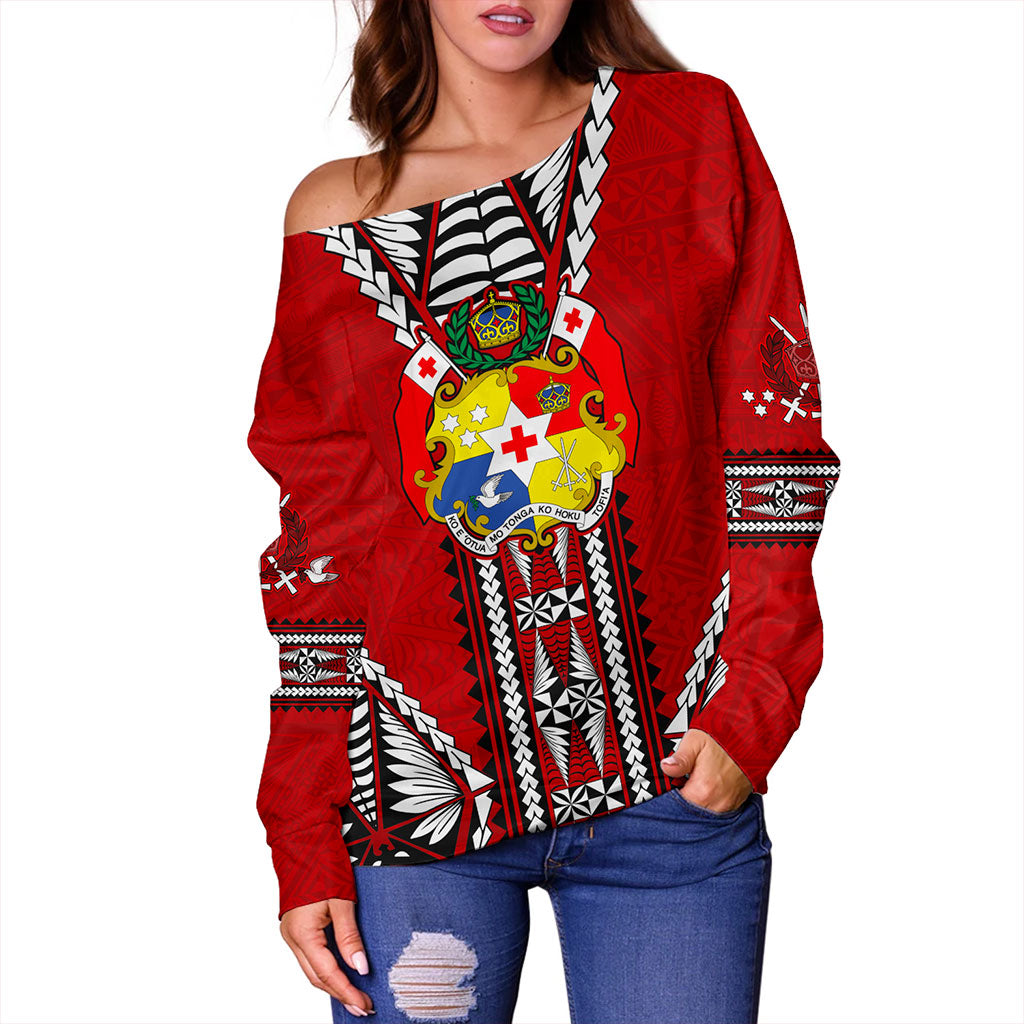 Tonga Off Shoulder Sweatshirt Traditional Tongan Piece