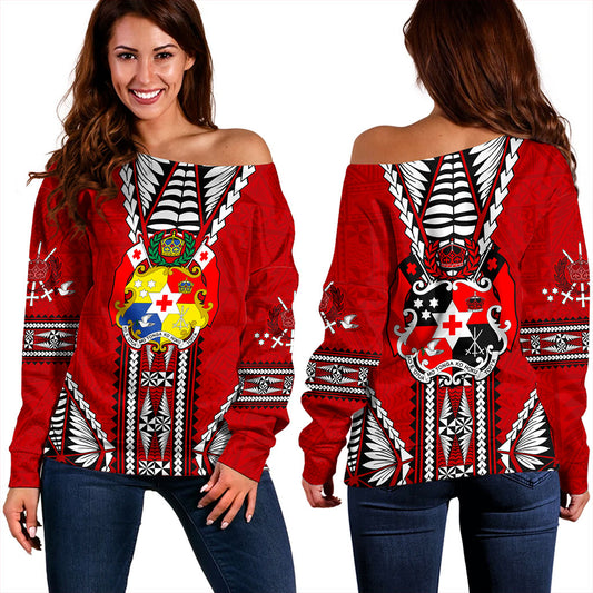 Tonga Off Shoulder Sweatshirt Traditional Tongan Piece