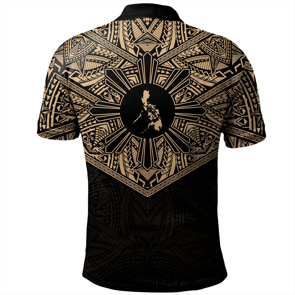 Philippines Filipinos Polo Shirt Traditional Tribal Tattoo Sun