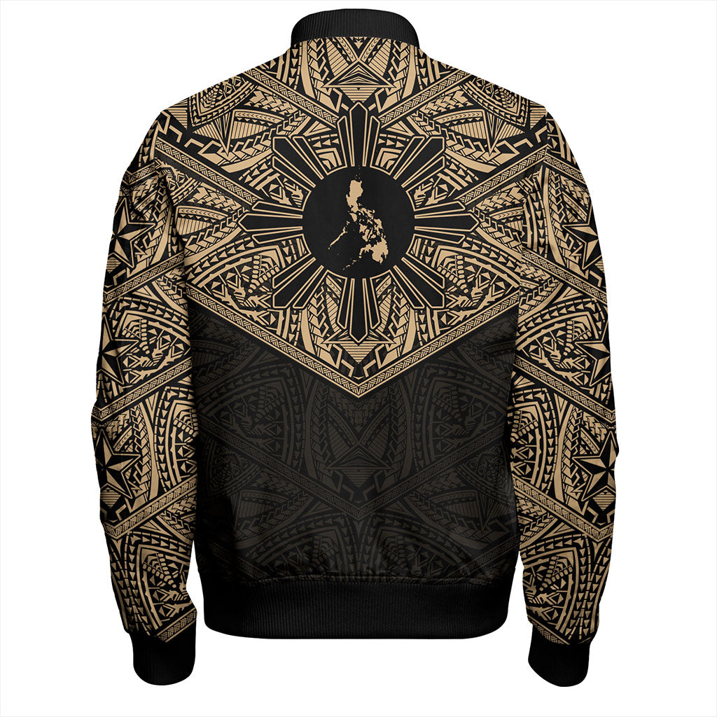 Philippines Filipinos Bomber Jacket Traditional Tribal Tattoo Sun
