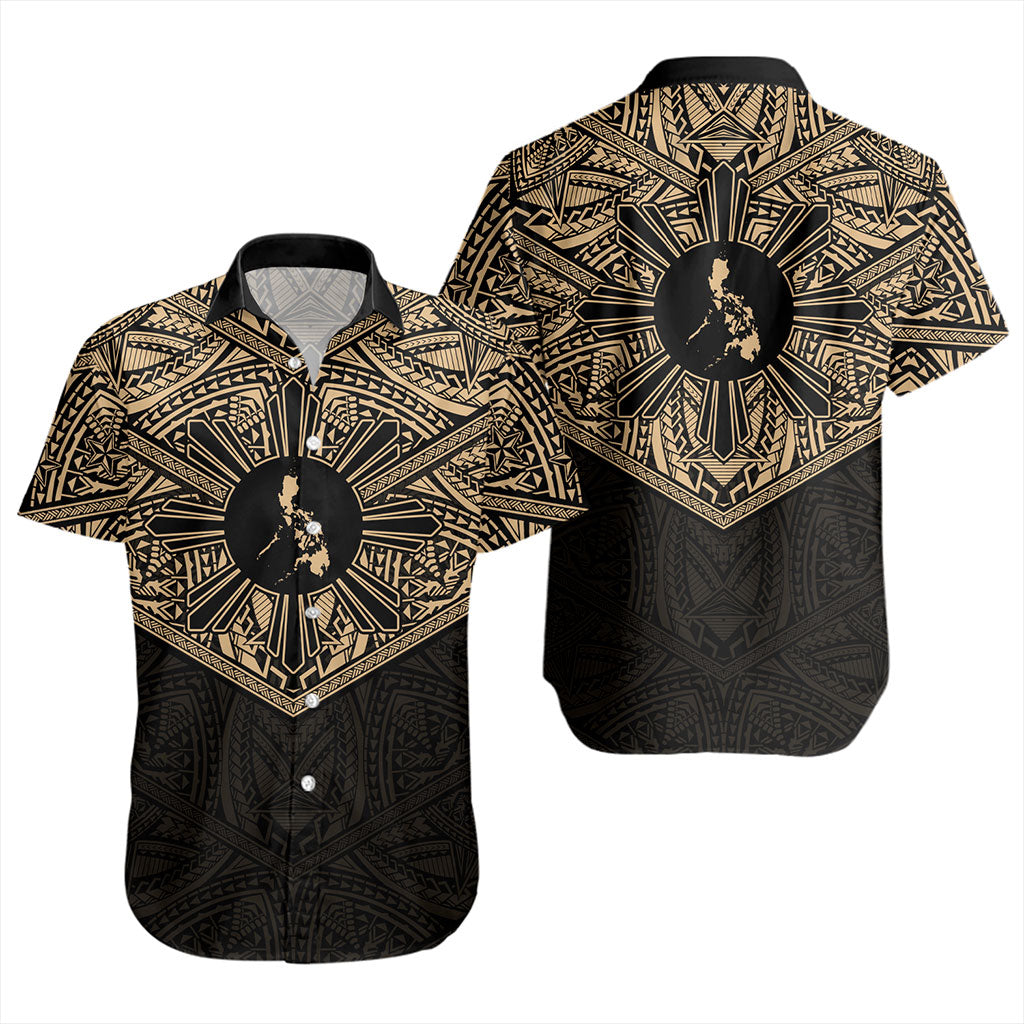 Philippines Filipinos Short Sleeve Shirt Traditional Tribal Tattoo Sun