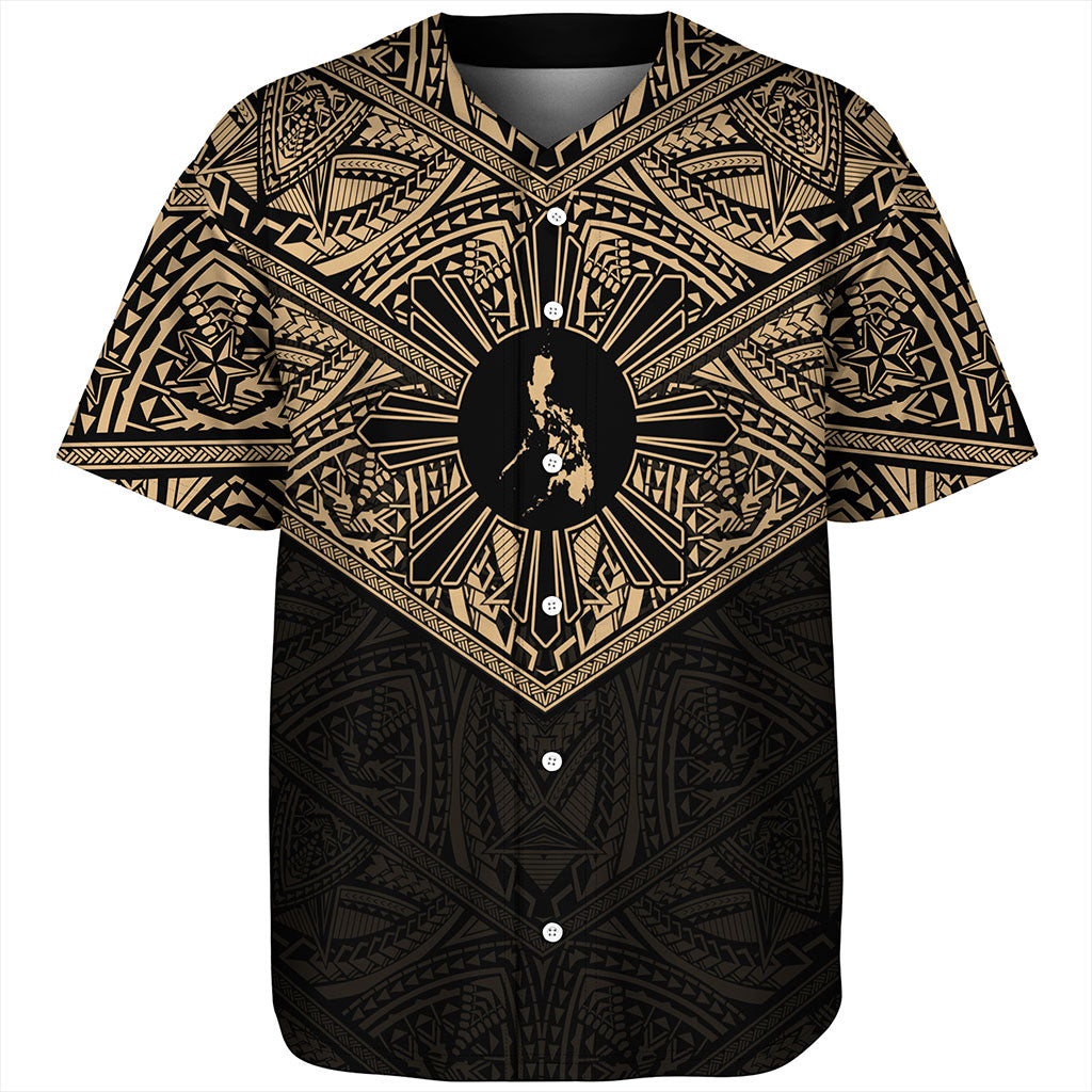 Philippines Filipinos Baseball Shirt Traditional Tribal Tattoo Sun