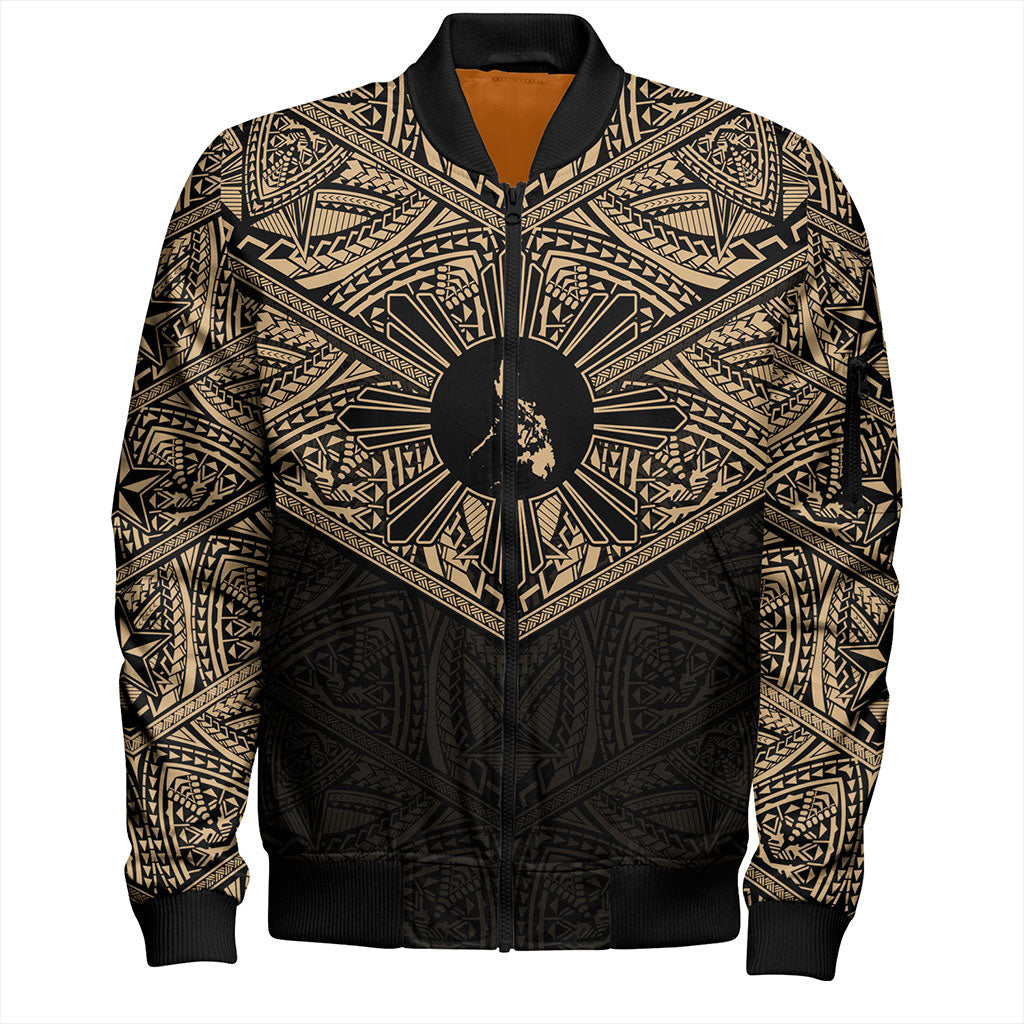Philippines Filipinos Bomber Jacket Traditional Tribal Tattoo Sun