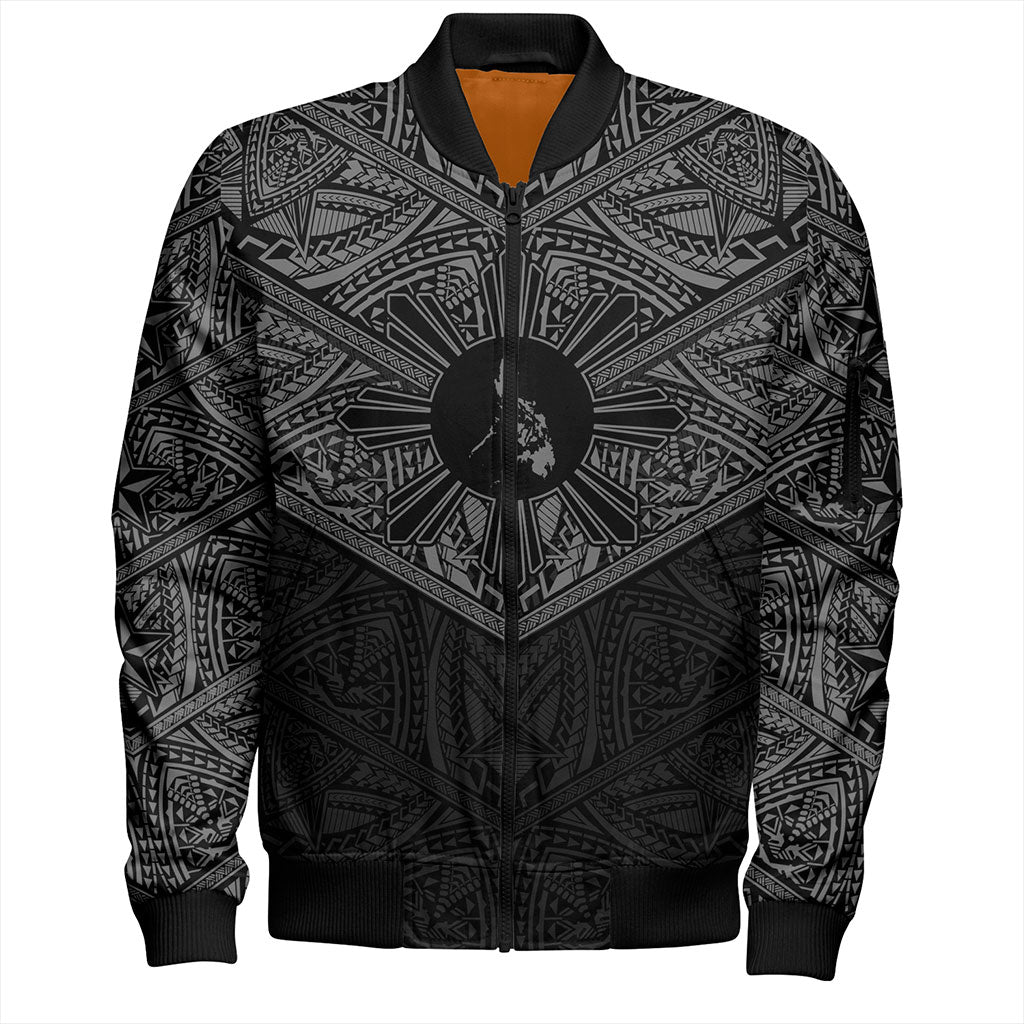 Philippines Filipinos Bomber Jacket Traditional Tribal Tattoo Sun